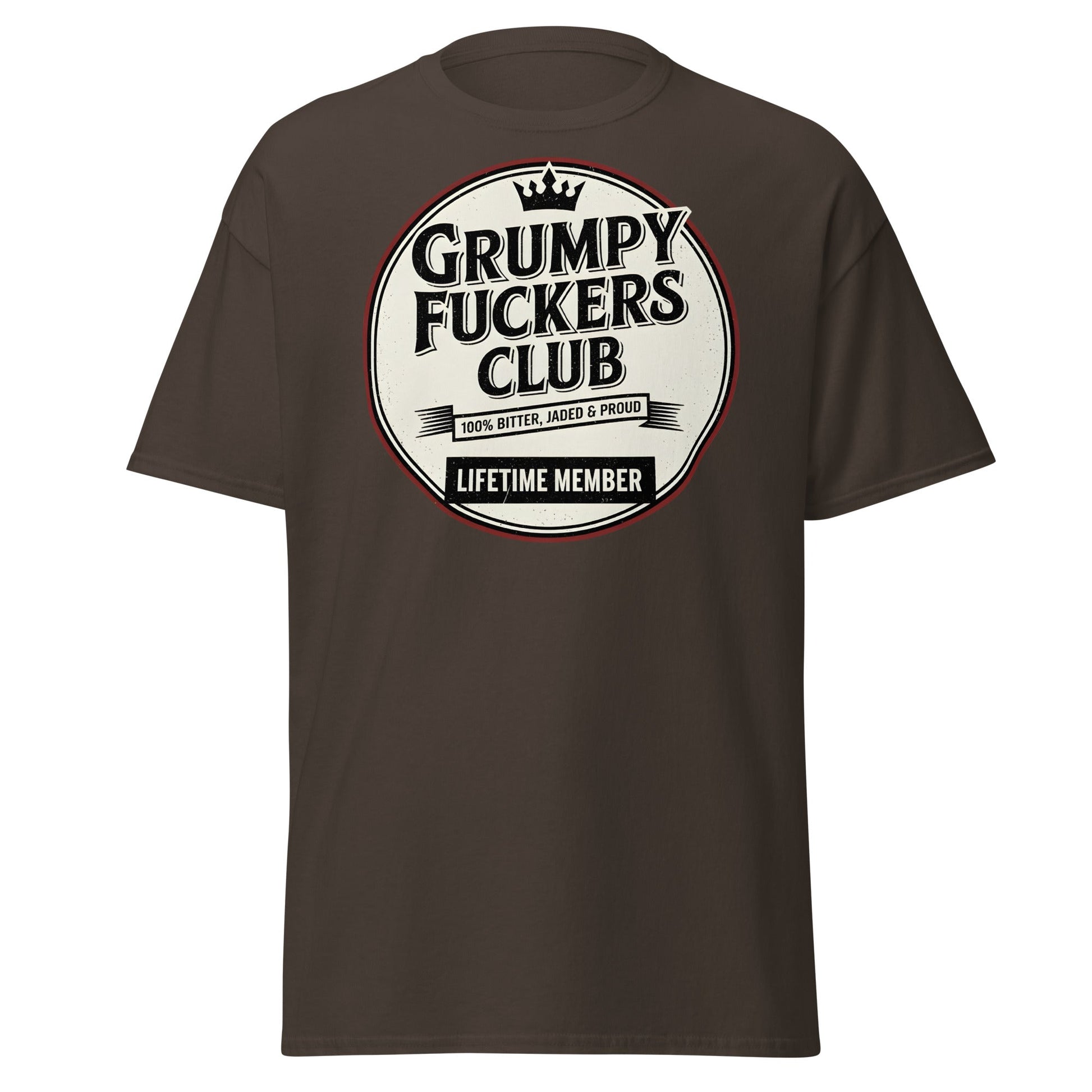Grumpy F*ckers Club - Lifetime Member Tee - Dark Chocolate - T-Shirts Online