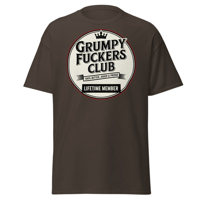 Grumpy F*ckers Club - Lifetime Member Tee - Dark Chocolate - T-Shirts Online