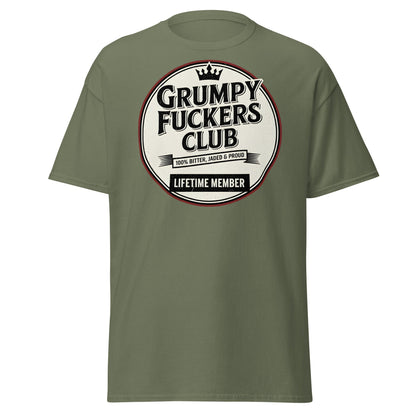 Grumpy F*ckers Club - Lifetime Member Tee - Military Green - T-Shirts Online