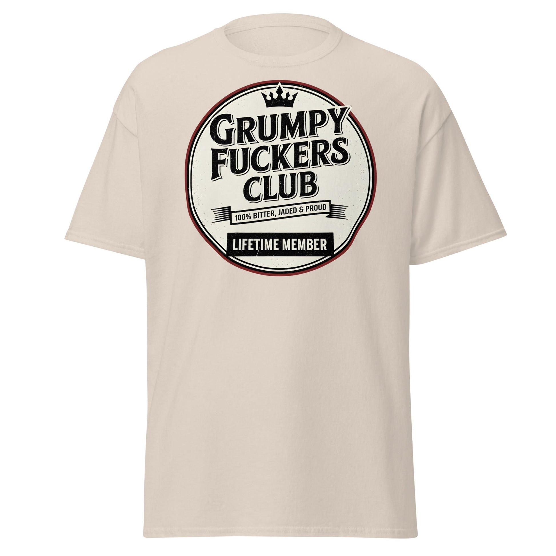 Grumpy F*ckers Club - Lifetime Member Tee - Natural - T-Shirts Online