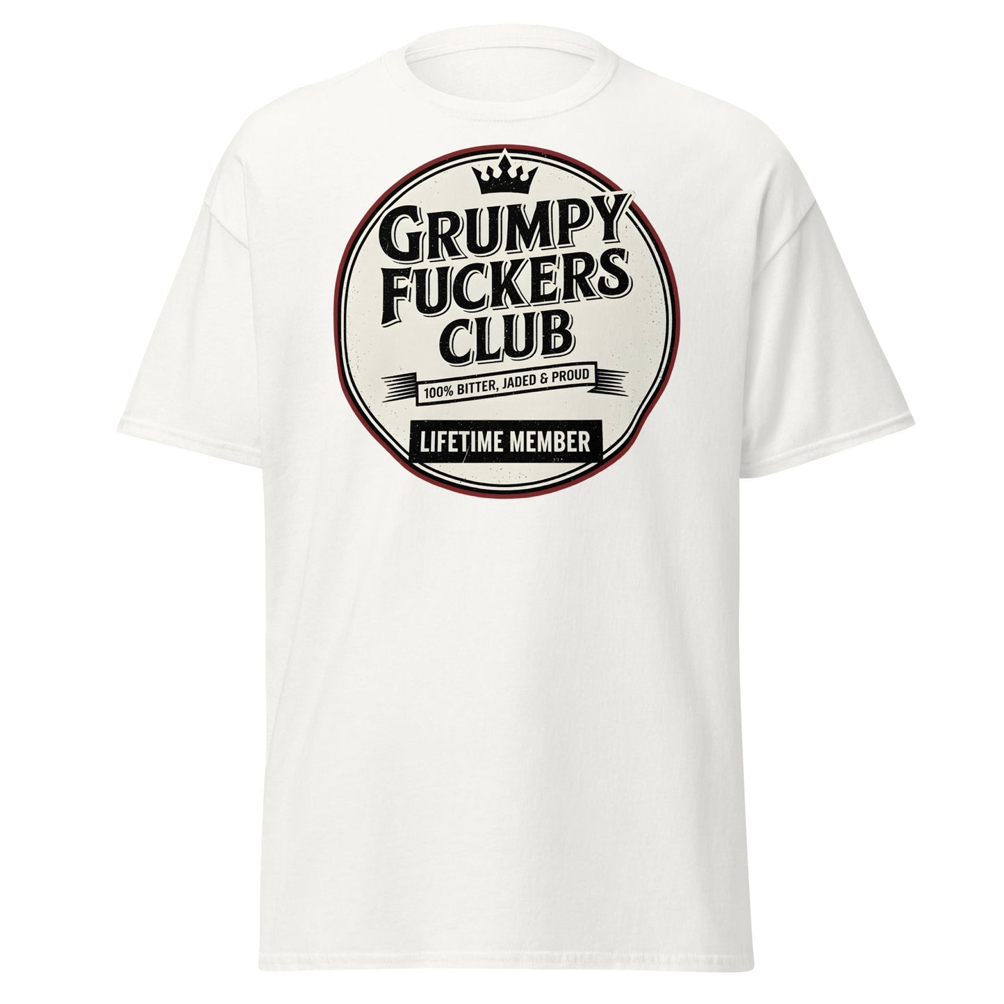 Grumpy F*ckers Club - Lifetime Member Tee - White - T-Shirts Online