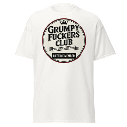 Grumpy F*ckers Club - Lifetime Member Tee - White - T-Shirts Online