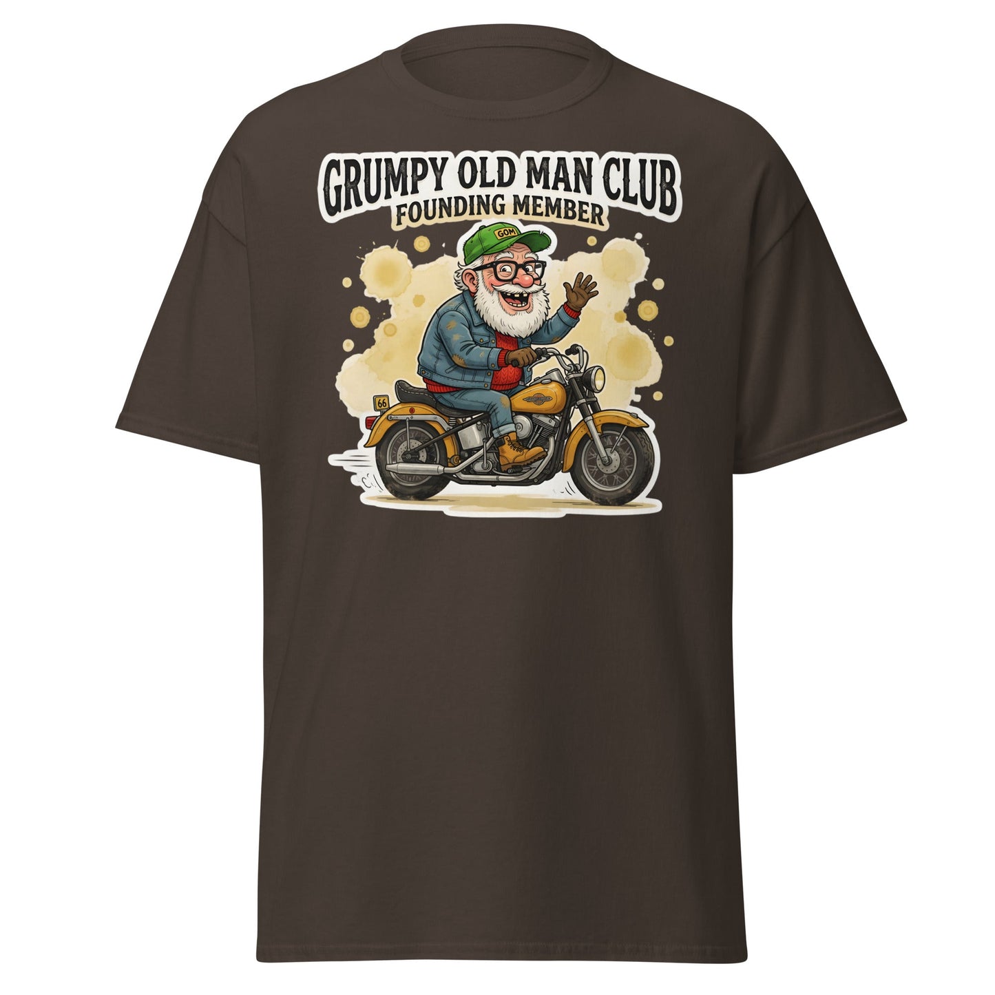 Grumpy Old Man Club Founding Member T-Shirt - Dark Chocolate - T-Shirts Online