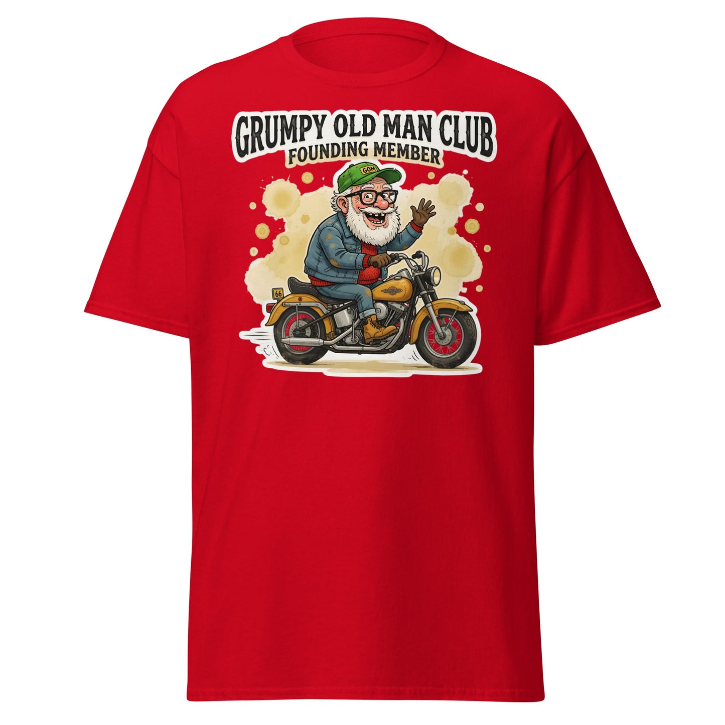 Grumpy Old Man Club Founding Member T-Shirt - Red - T-Shirts Online