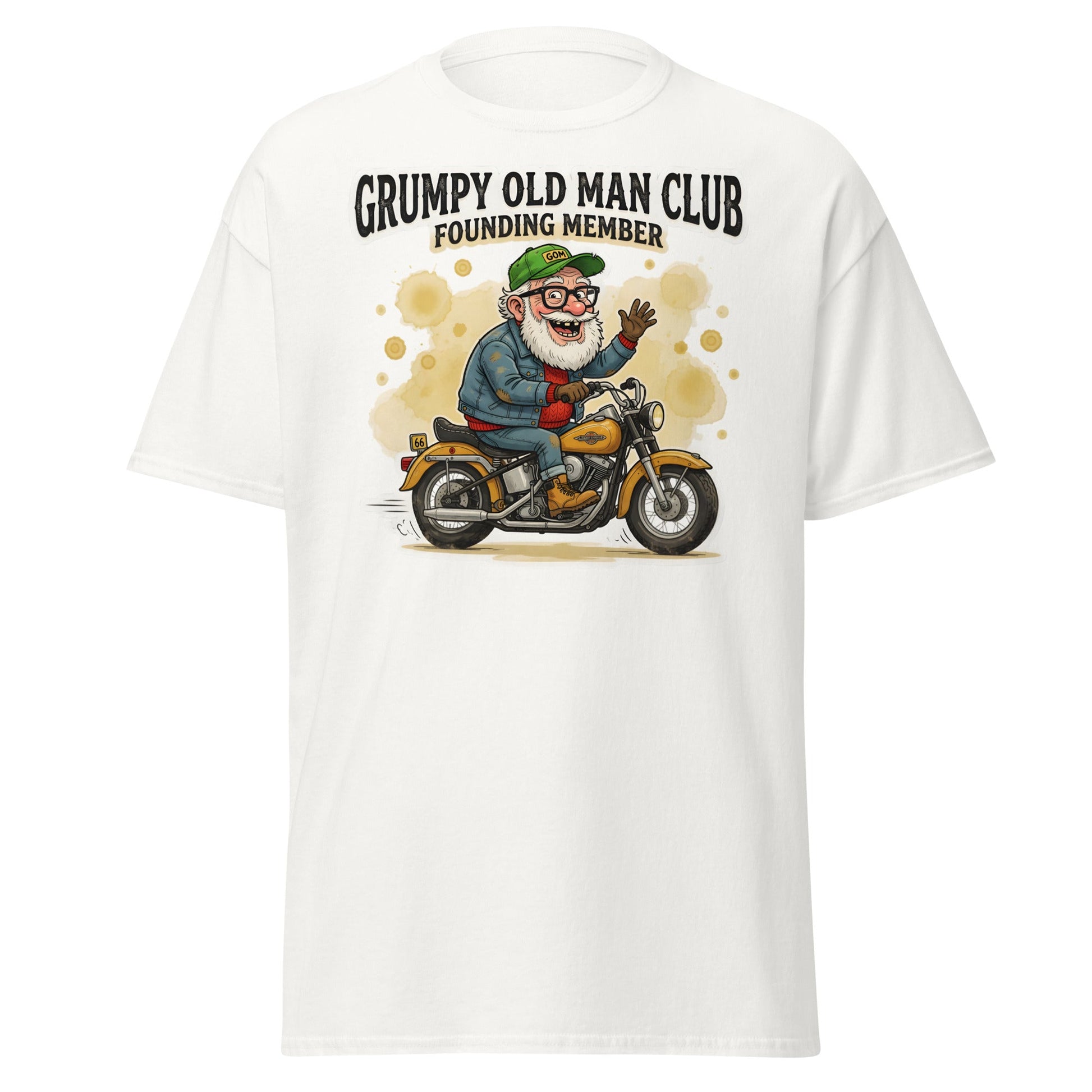 Grumpy Old Man Club Founding Member T-Shirt - White - T-Shirts Online