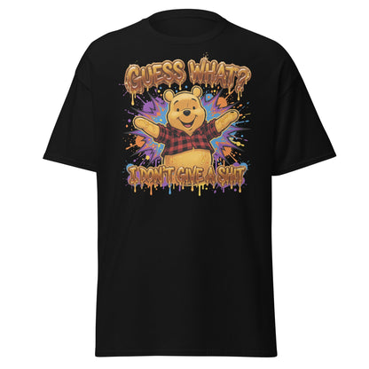 Guess What? I Don't Give a Shit Pooh T-Shirt | Funny Adult Tee - Black - T-Shirts Online