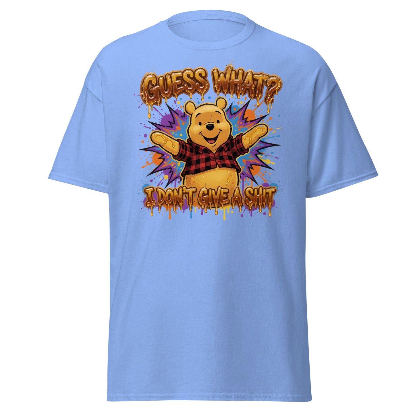 Guess What? I Don't Give a Shit Pooh T-Shirt | Funny Adult Tee - Carolina Blue - T-Shirts Online