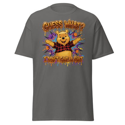 Guess What? I Don't Give a Shit Pooh T-Shirt | Funny Adult Tee - Charcoal - T-Shirts Online