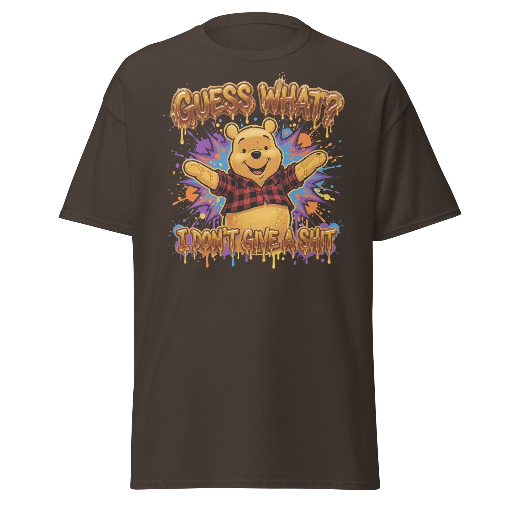 Guess What? I Don't Give a Shit Pooh T-Shirt | Funny Adult Tee - Dark Chocolate - T-Shirts Online