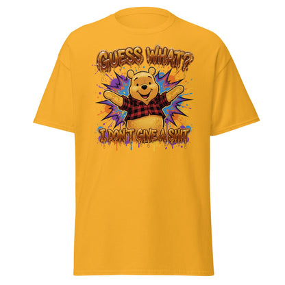 Guess What? I Don't Give a Shit Pooh T-Shirt | Funny Adult Tee - Gold - T-Shirts Online