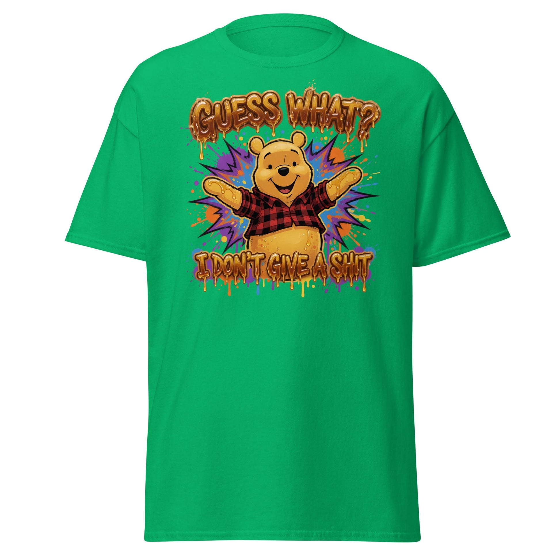 Guess What? I Don't Give a Shit Pooh T-Shirt | Funny Adult Tee - Irish Green - T-Shirts Online