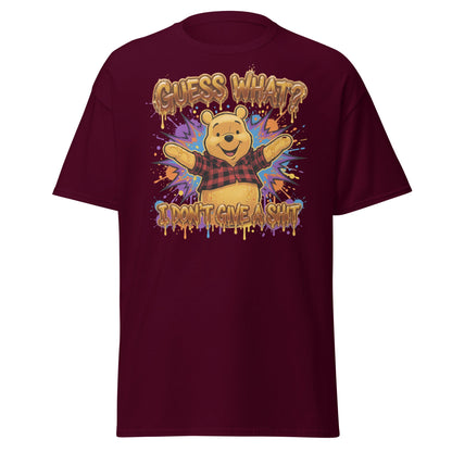 Guess What? I Don't Give a Shit Pooh T-Shirt | Funny Adult Tee - Maroon - T-Shirts Online