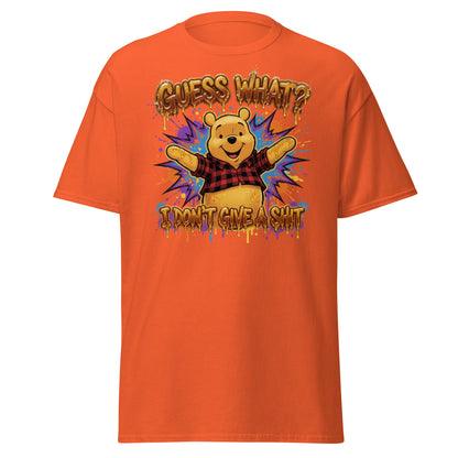 Guess What? I Don't Give a Shit Pooh T-Shirt | Funny Adult Tee - Orange - T-Shirts Online