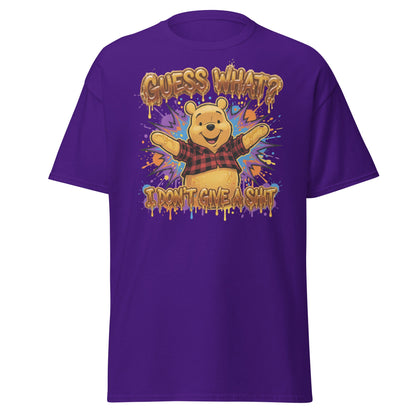 Guess What? I Don't Give a Shit Pooh T-Shirt | Funny Adult Tee - Purple - T-Shirts Online