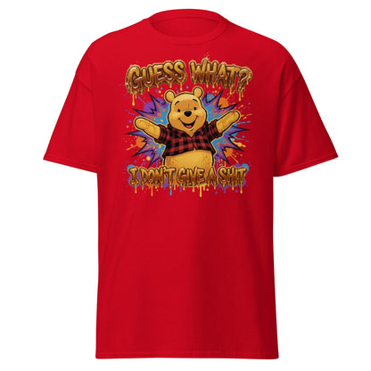 Guess What? I Don't Give a Shit Pooh T-Shirt | Funny Adult Tee - Red - T-Shirts Online