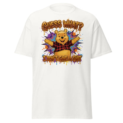 Guess What? I Don't Give a Shit Pooh T-Shirt | Funny Adult Tee - White - T-Shirts Online