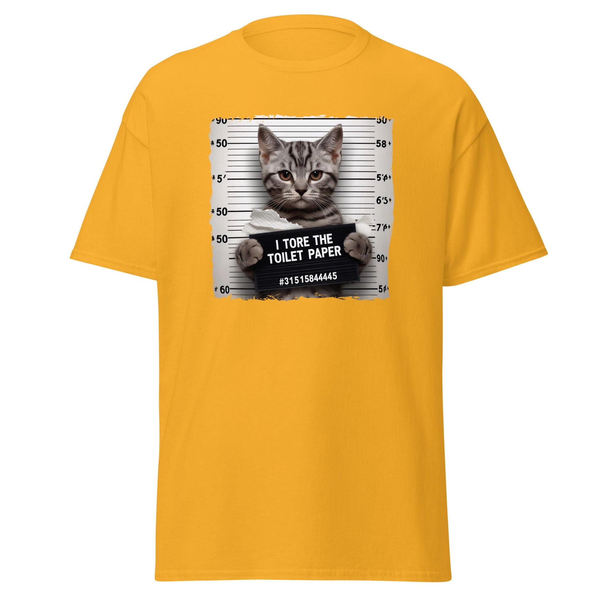 Guilty Cat | Funny Cat T-Shirt - Gold - T-Shirts Online