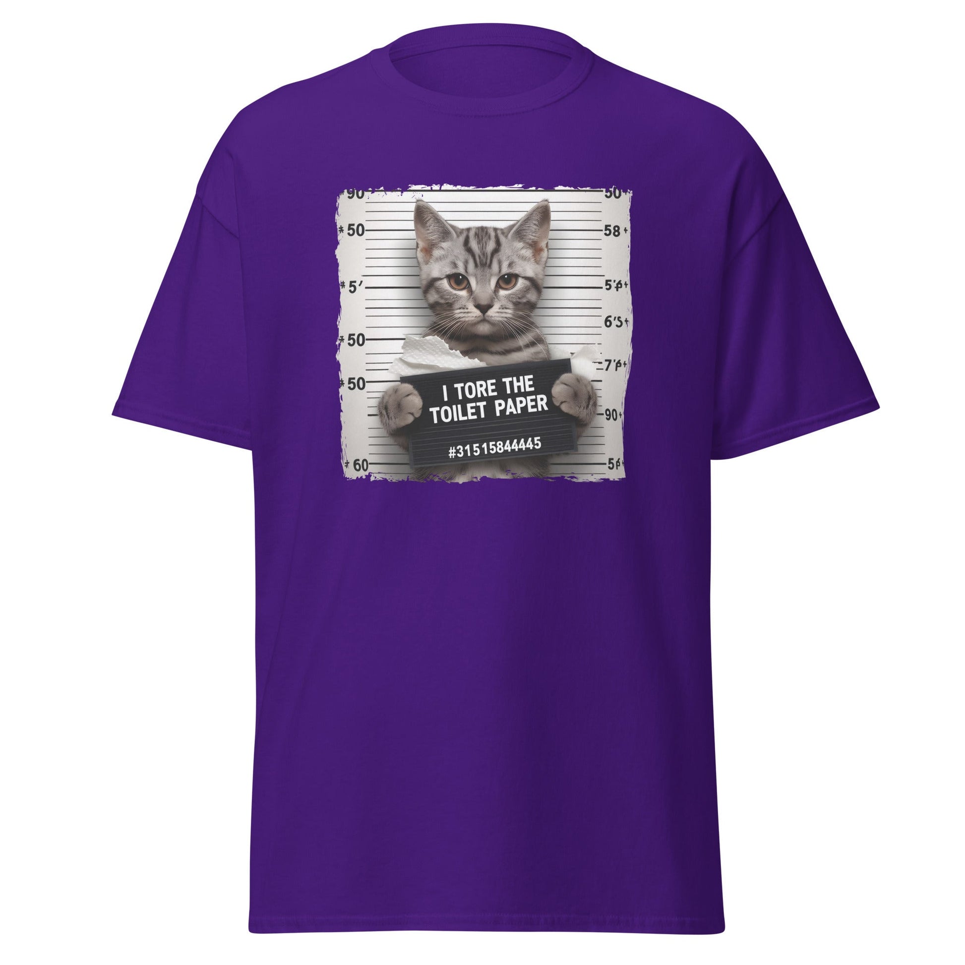 Guilty Cat | Funny Cat T-Shirt - Purple - T-Shirts Online