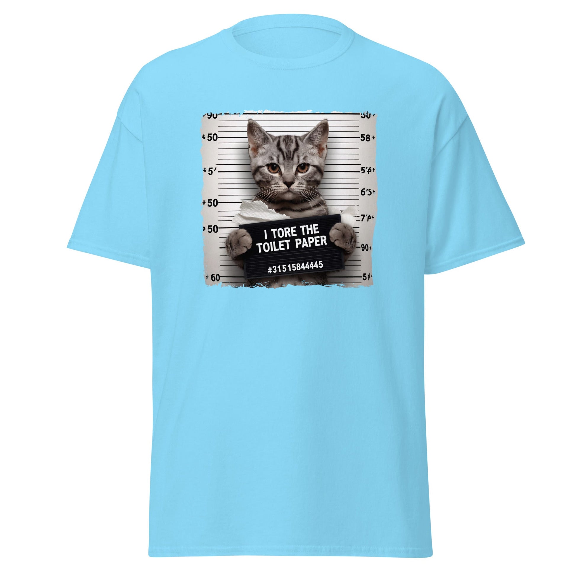 Guilty Cat | Funny Cat T-Shirt - Sky - T-Shirts Online