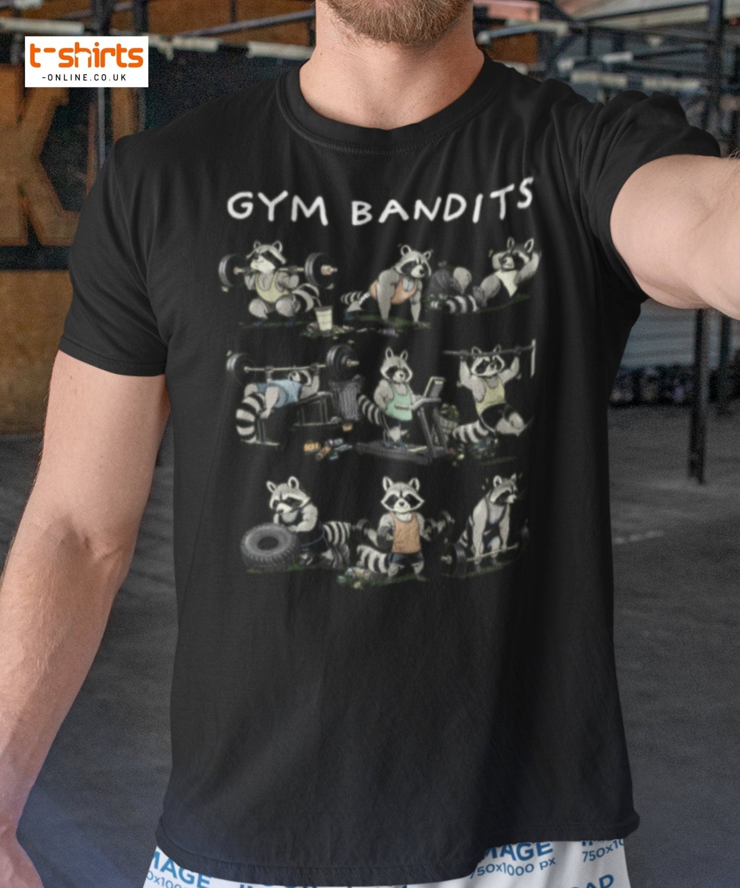 Gym Bandits Raccoon Workout T-Shirt - Black - T-Shirts Online