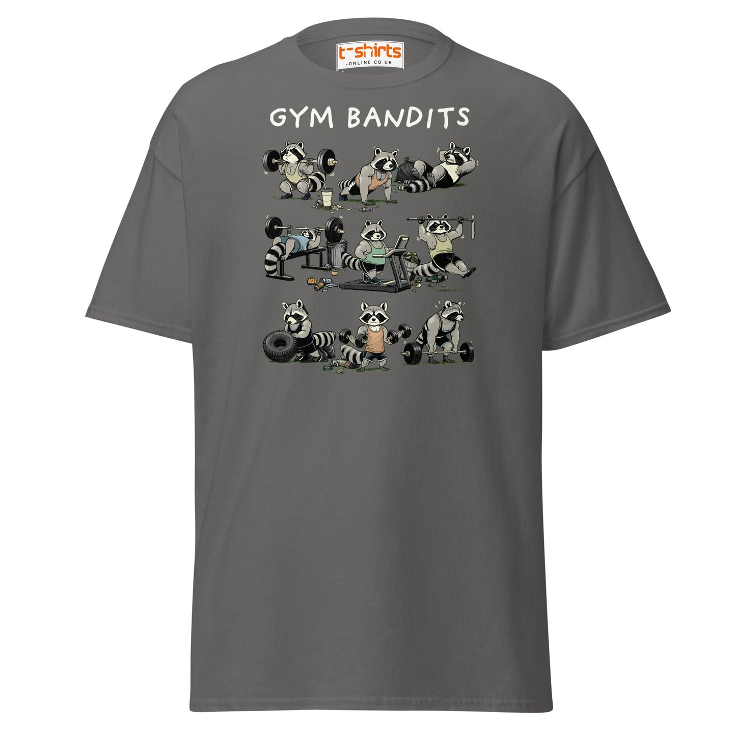 Gym Bandits Raccoon Workout T-Shirt - Charcoal - T-Shirts Online