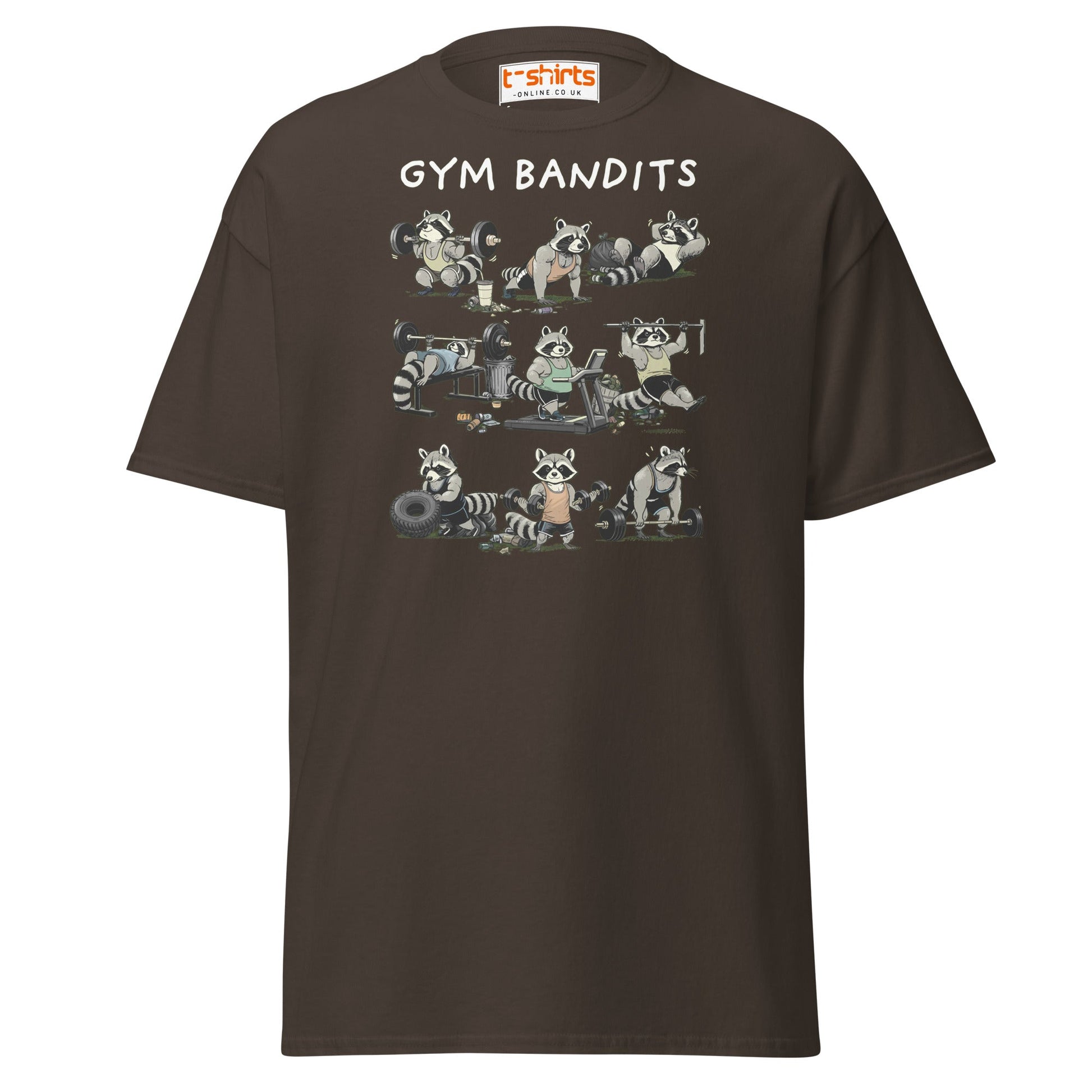 Gym Bandits Raccoon Workout T-Shirt - Dark Chocolate - T-Shirts Online