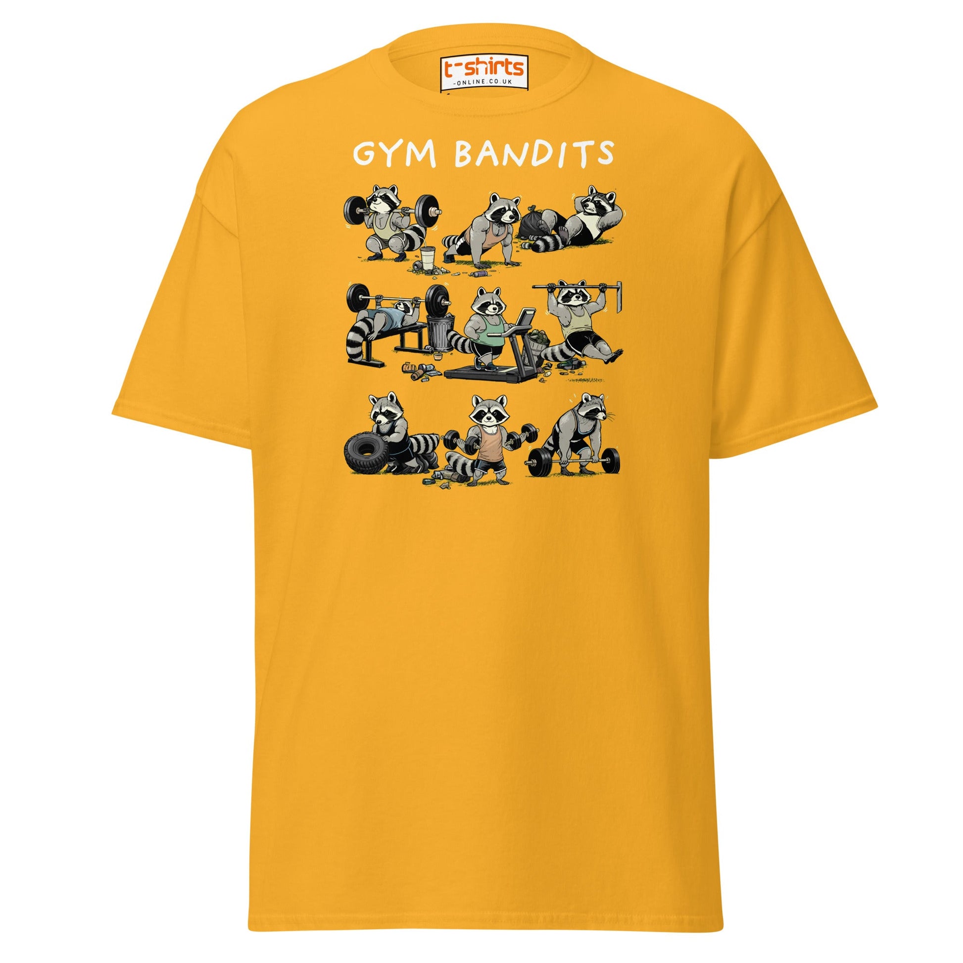 Gym Bandits Raccoon Workout T-Shirt - Gold - T-Shirts Online