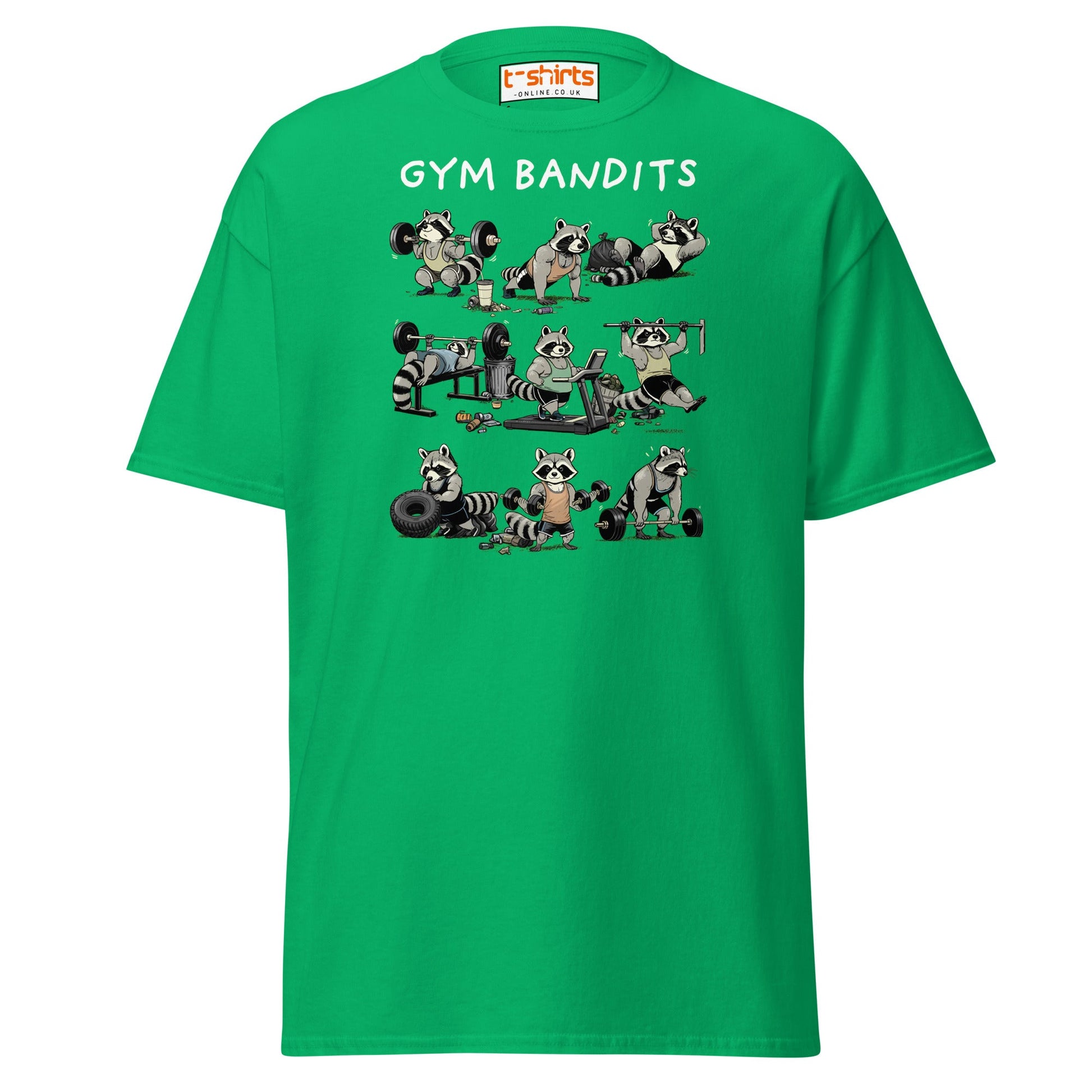 Gym Bandits Raccoon Workout T-Shirt - Irish Green - T-Shirts Online