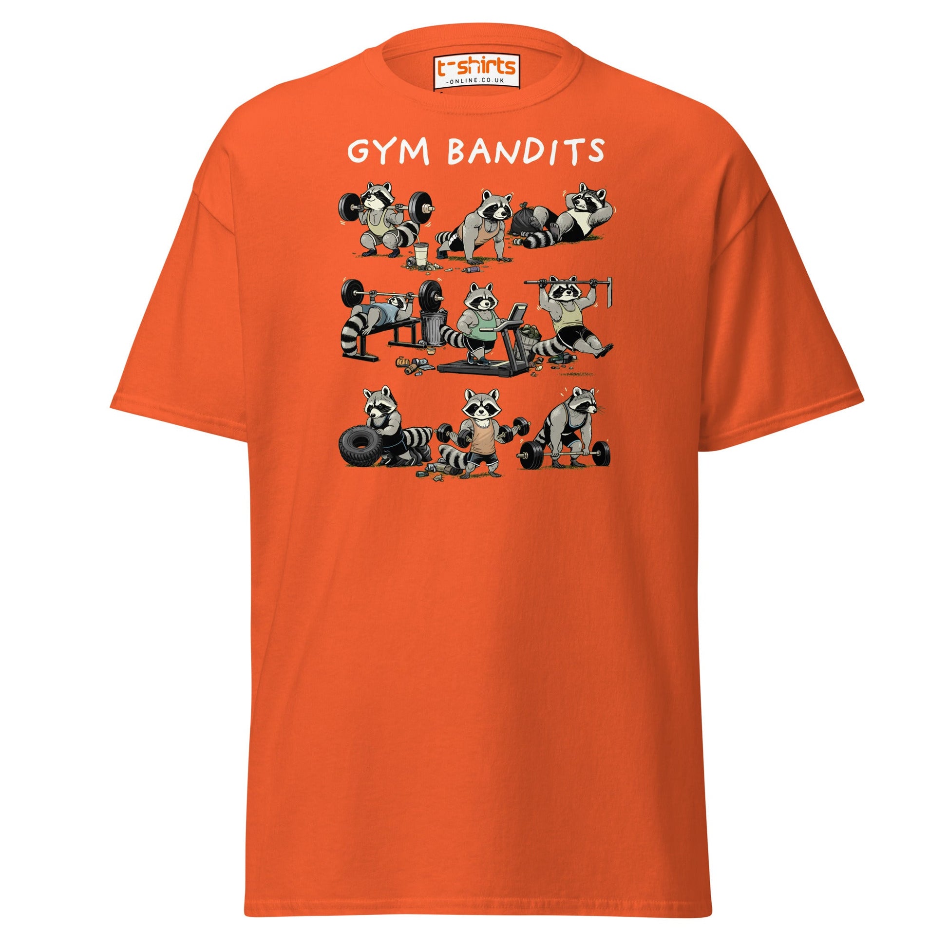 Gym Bandits Raccoon Workout T-Shirt - Orange - T-Shirts Online
