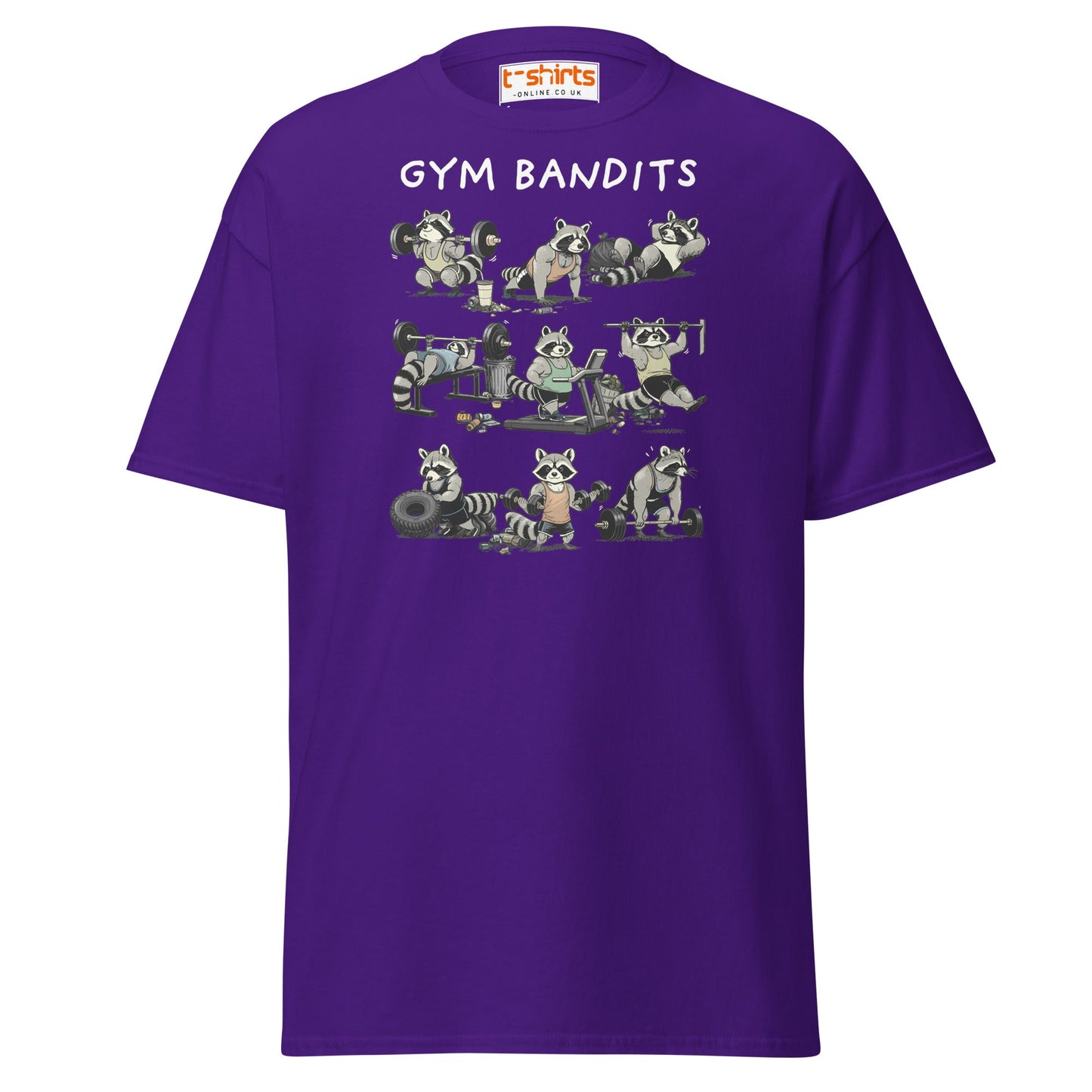 Gym Bandits Raccoon Workout T-Shirt - Purple - T-Shirts Online
