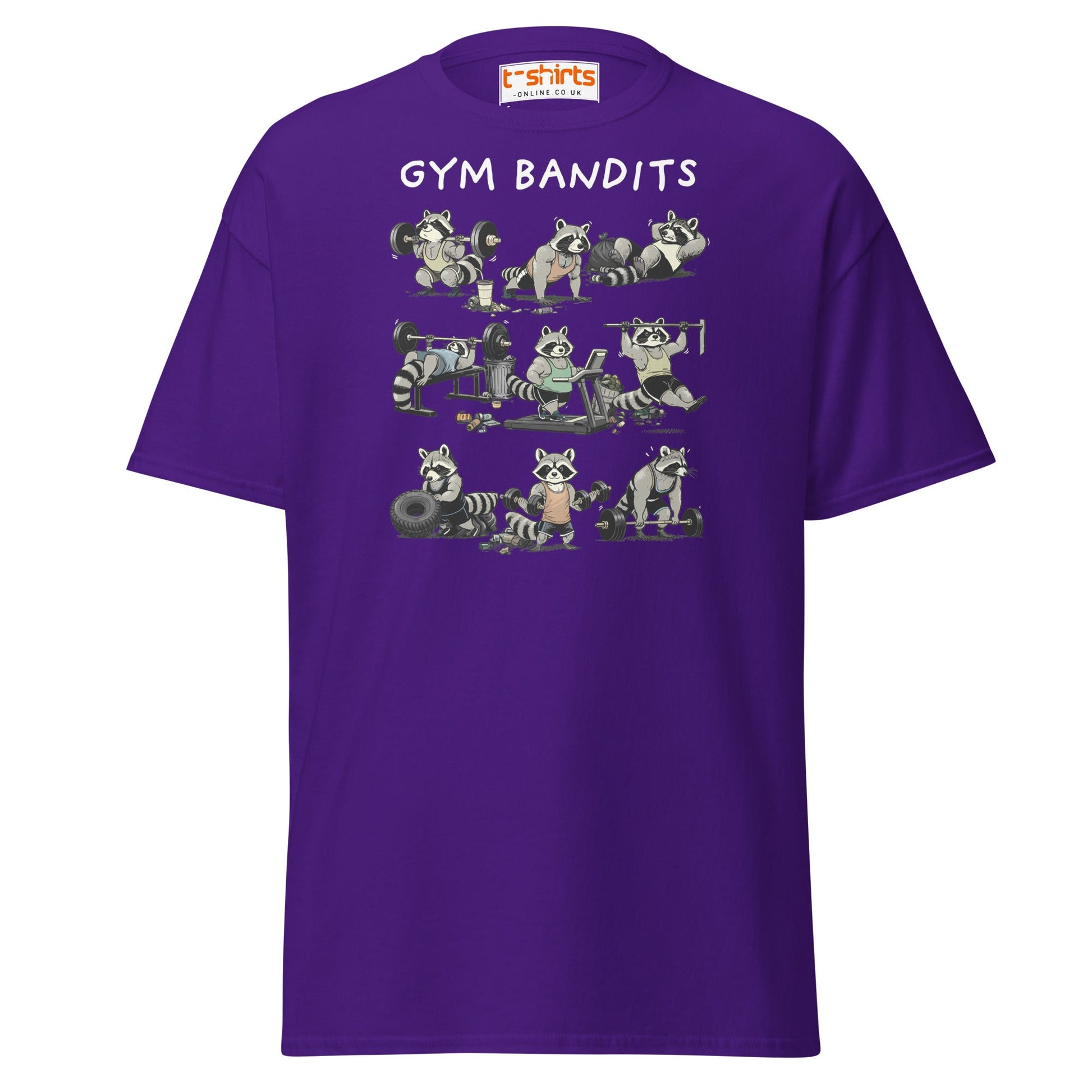 Gym Bandits Raccoon Workout T-Shirt - Purple - T-Shirts Online