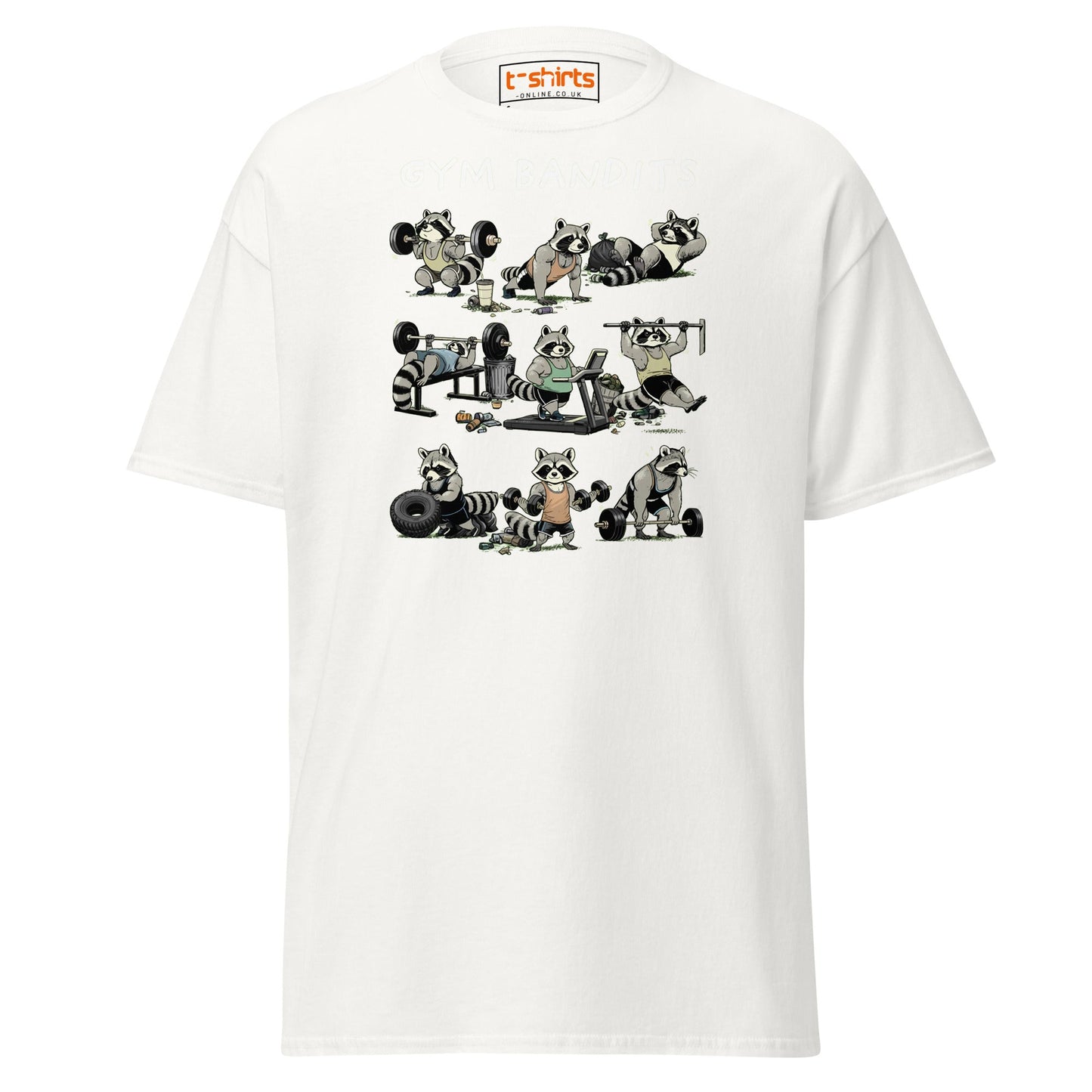Gym Bandits Raccoon Workout T-Shirt - White - T-Shirts Online