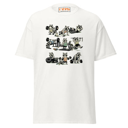 Gym Bandits Raccoon Workout T-Shirt - White - T-Shirts Online