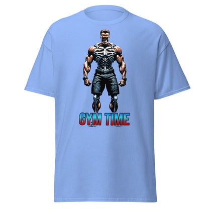 Gym Time Cyborg Skeleton T-Shirt | Bodybuilding Workout Tee - Carolina Blue - T-Shirts Online
