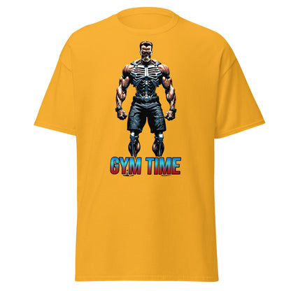 Gym Time Cyborg Skeleton T-Shirt | Bodybuilding Workout Tee - Gold - T-Shirts Online