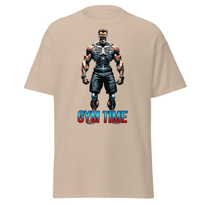 Gym Time Cyborg Skeleton T-Shirt | Bodybuilding Workout Tee - Sand - T-Shirts Online