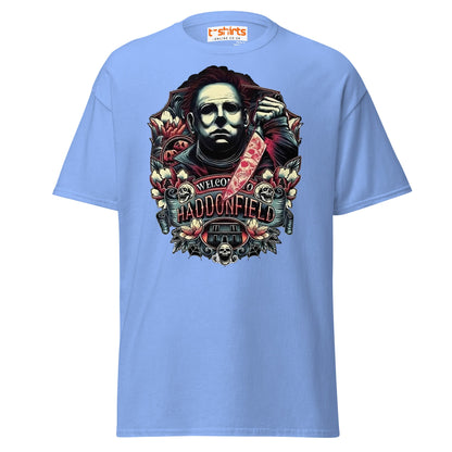 Haddonfield Horror T-Shirt | Creepy Masked Killer Tee - Carolina Blue - T-Shirts Online