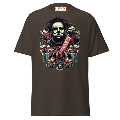 Haddonfield Horror T-Shirt | Creepy Masked Killer Tee - Dark Chocolate - T-Shirts Online