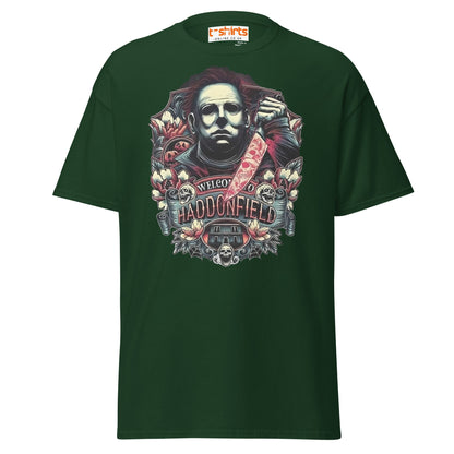 Haddonfield Horror T-Shirt | Creepy Masked Killer Tee - Forest Green - T-Shirts Online