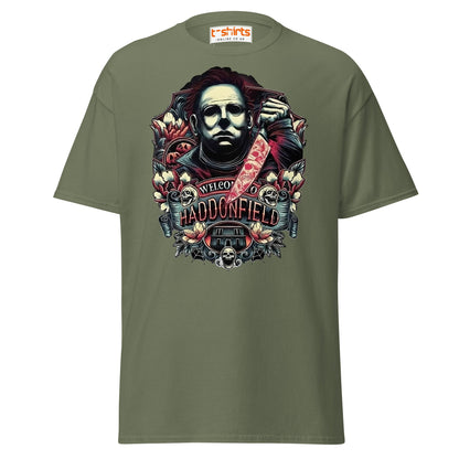 Haddonfield Horror T-Shirt | Creepy Masked Killer Tee - Military Green - T-Shirts Online