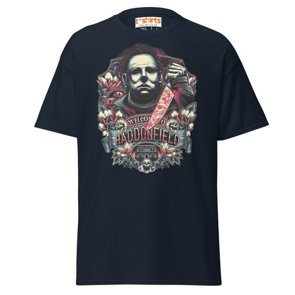 Haddonfield Horror T-Shirt | Creepy Masked Killer Tee - Navy - T-Shirts Online