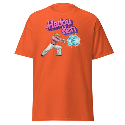 Hadouken Ken Funny Mashup Tee - Retro Gaming T-Shirt - Orange - T-Shirts Online