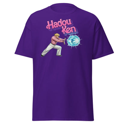 Hadouken Ken Funny Mashup Tee - Retro Gaming T-Shirt - Purple - T-Shirts Online