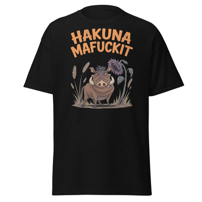 Hakuna Mafuckit T-Shirt - Funny Warthog Parody Tee - Black - T-Shirts Online