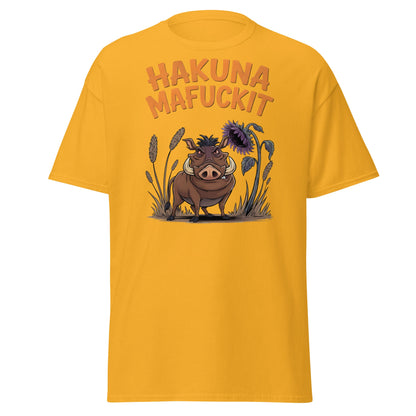 Hakuna Mafuckit T-Shirt - Funny Warthog Parody Tee - Gold - T-Shirts Online