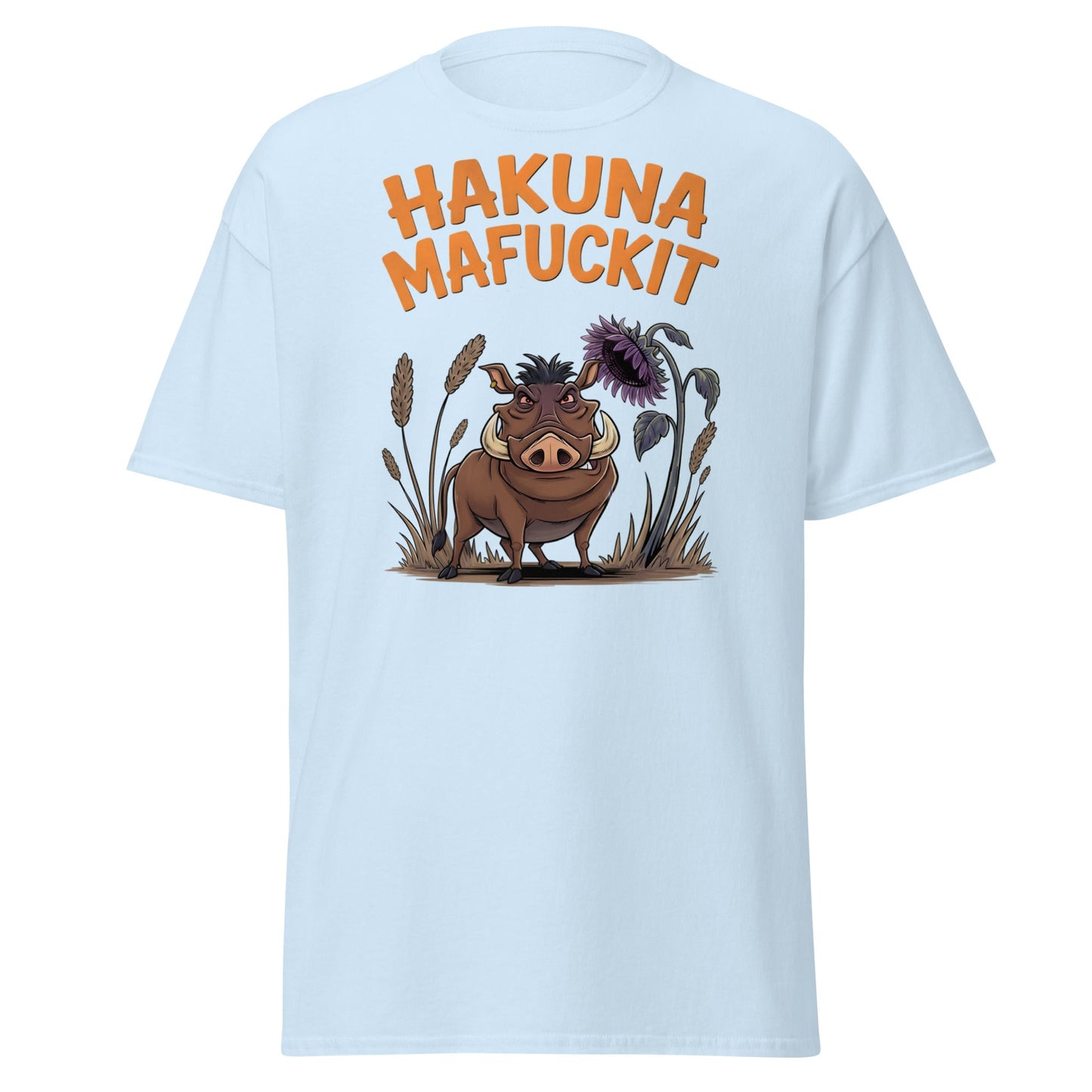 Hakuna Mafuckit T-Shirt - Funny Warthog Parody Tee - Light Blue - T-Shirts Online