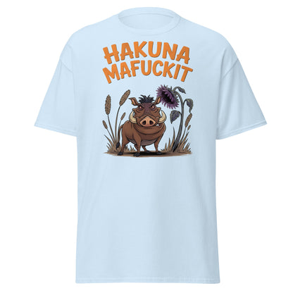 Hakuna Mafuckit T-Shirt - Funny Warthog Parody Tee - Light Blue - T-Shirts Online