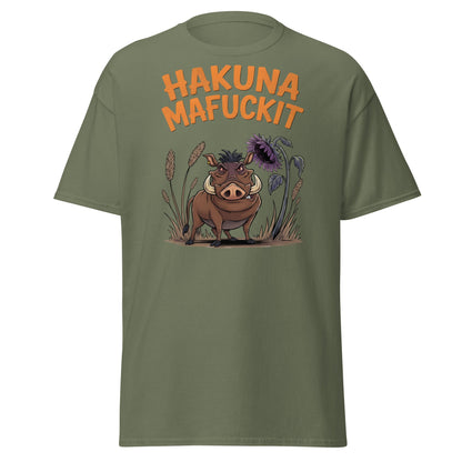 Hakuna Mafuckit T-Shirt - Funny Warthog Parody Tee - Military Green - T-Shirts Online