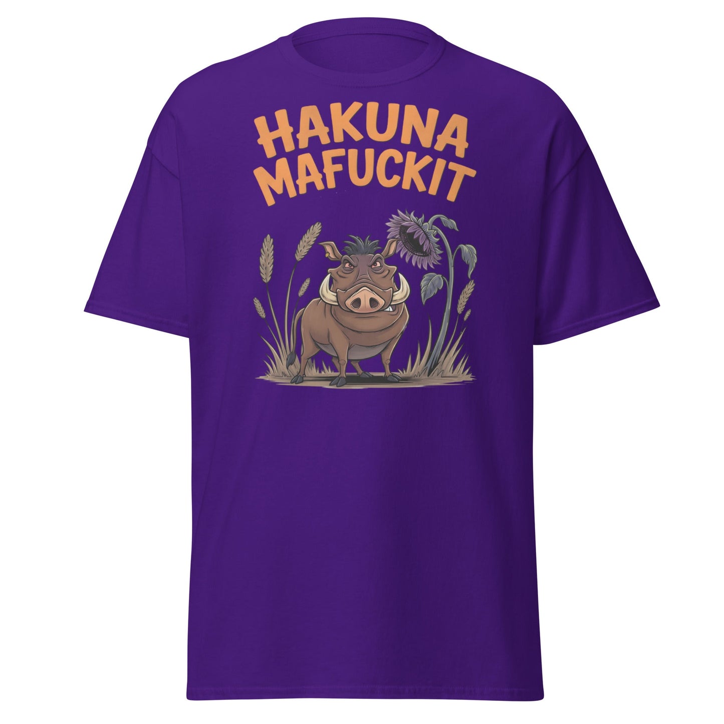 Hakuna Mafuckit T-Shirt - Funny Warthog Parody Tee - Purple - T-Shirts Online