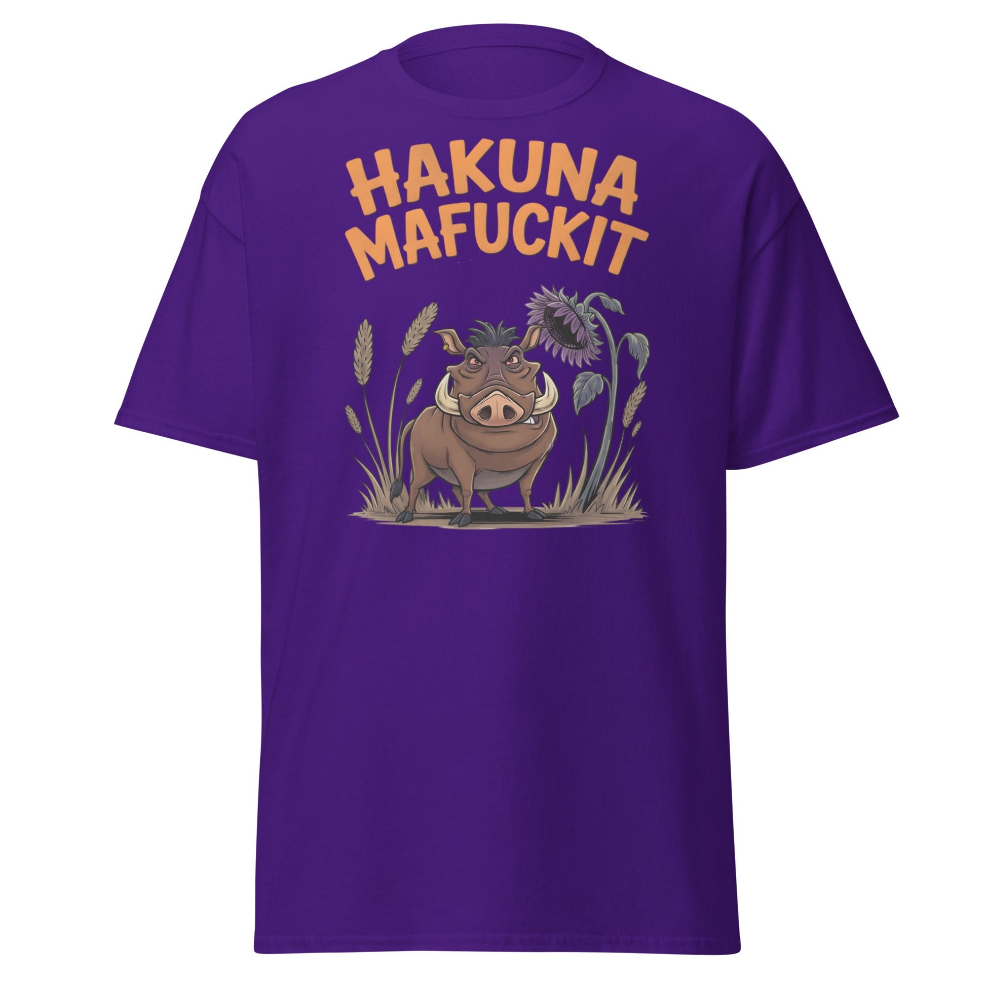 Hakuna Mafuckit T-Shirt - Funny Warthog Parody Tee - Purple - T-Shirts Online